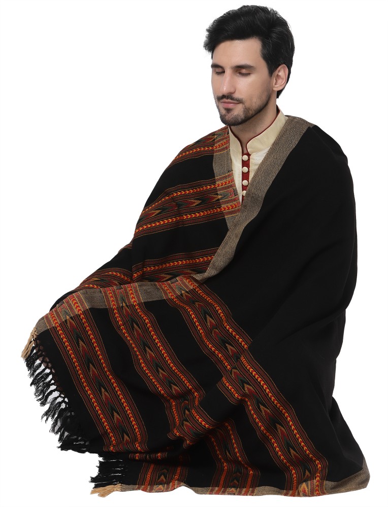 Buy Black Shawls & Wraps for Men by Weavers Villa Online