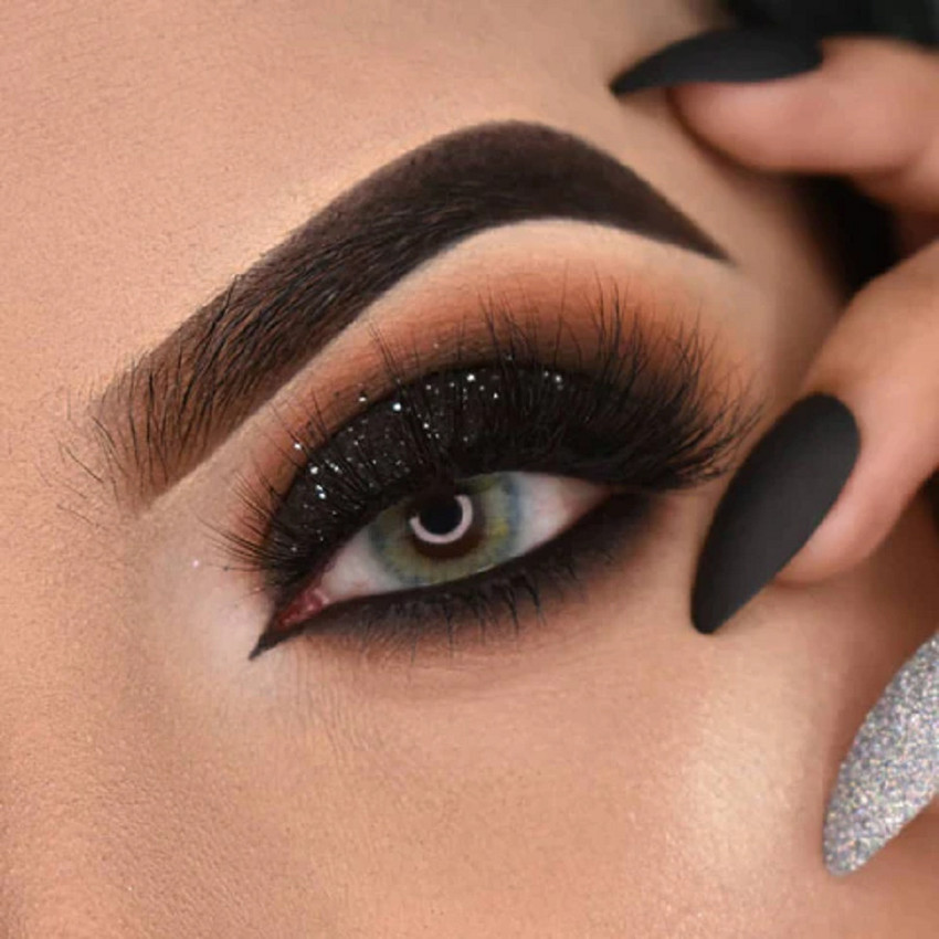 Black sparkly eye makeup sale