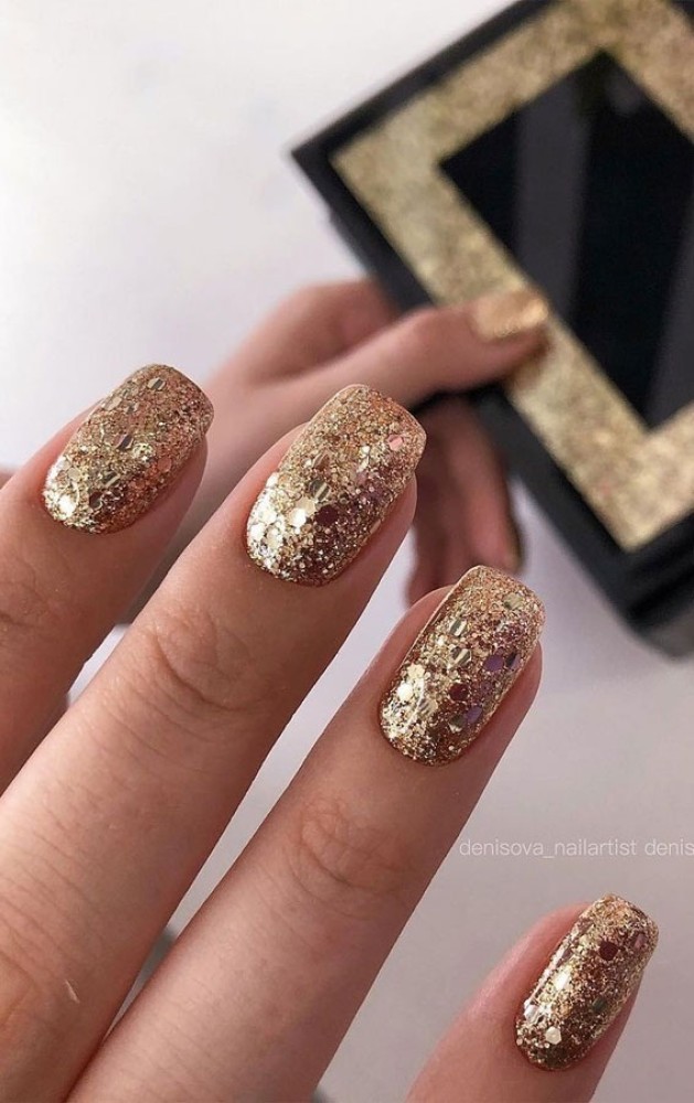 Golden Glitter Butterfly Nail Art Strips – Simply Inked