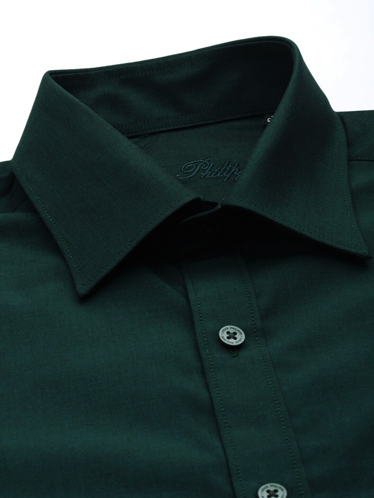 LOUIS PHILIPPE Men Solid Formal Green Shirt - Price History