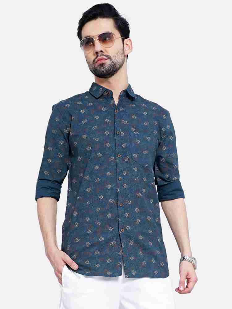 ACT SMART Men Printed Casual Blue Shirt Buy ACT SMART Men