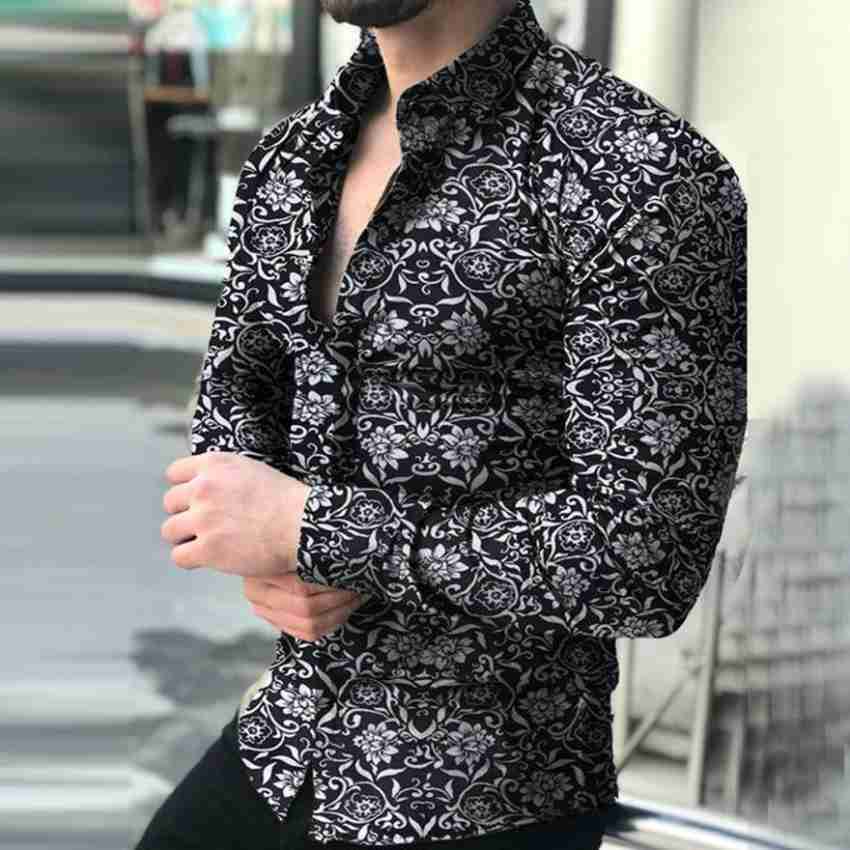 Black and white 2024 print shirt mens