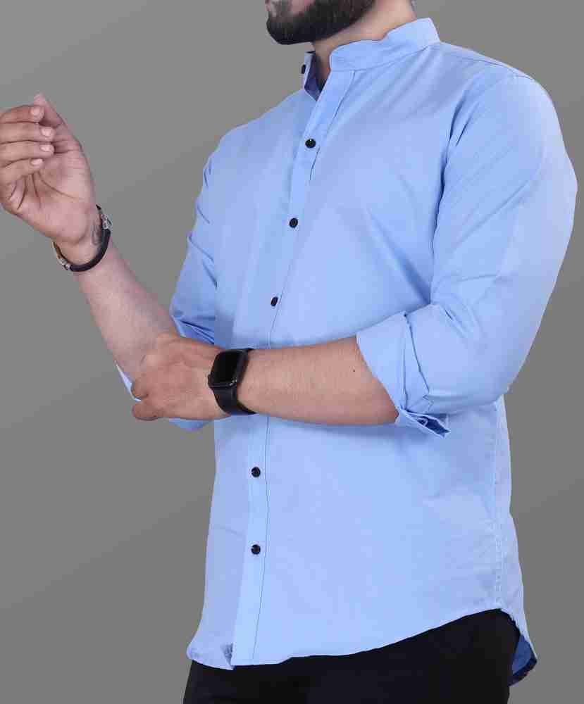 VeBNoR Men Solid Casual Light Blue Shirt - Buy VeBNoR Men Solid Casual  Light Blue Shirt Online at Best Prices in India