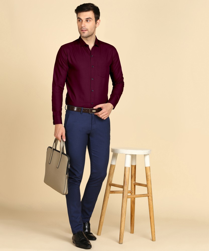 Peter England Formal Shirts  Buy Peter England Maroon Shirt and Mask Set  of 2 Online  Nykaa Fashion