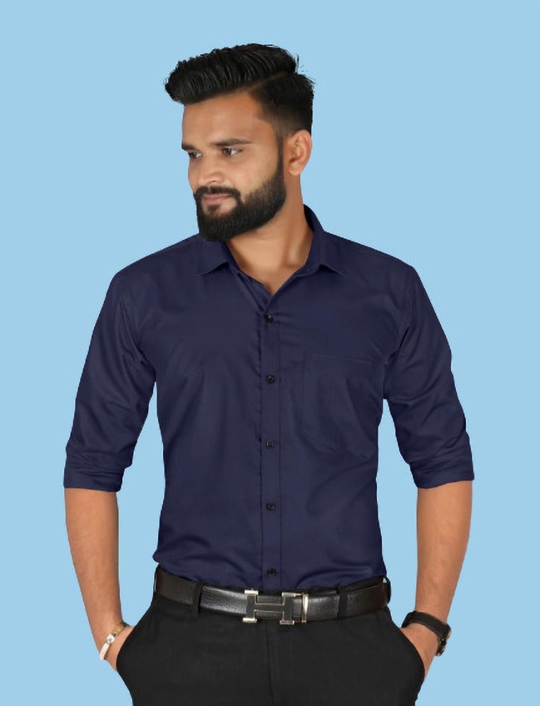 Blue shirt store mens outfit