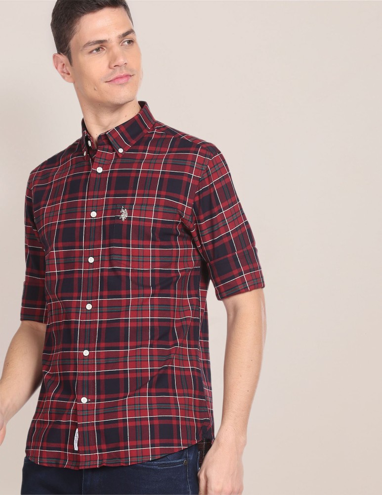 Checkered polo clearance red and black