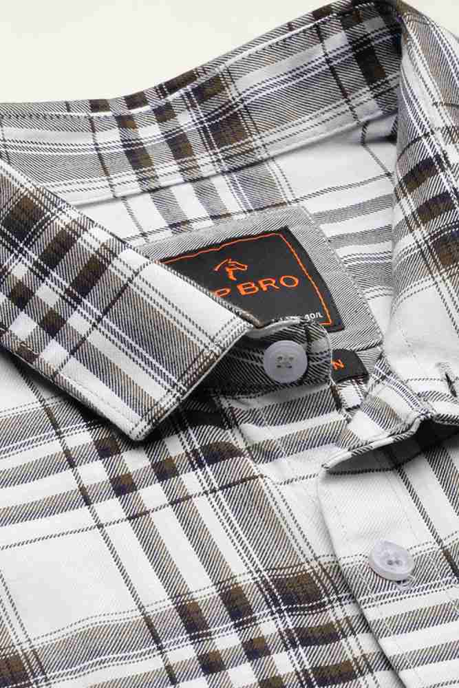 Buy CP BRO Men's Slim Fit Woven Shirt (SBO1-50 A-FS-CHK