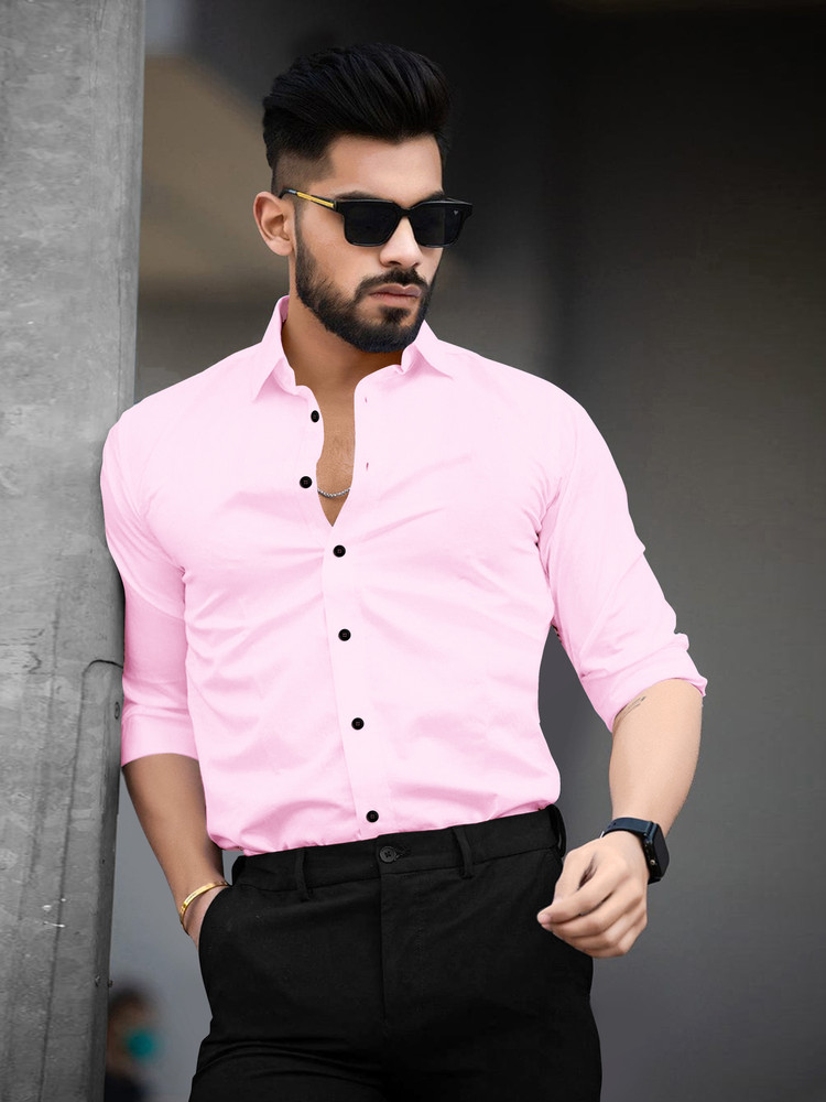 Hot pink shirt mens clearance