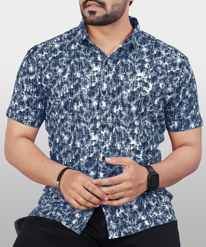 VeBNoR Men Printed Casual Blue Shirt Buy VeBNoR Men Printed