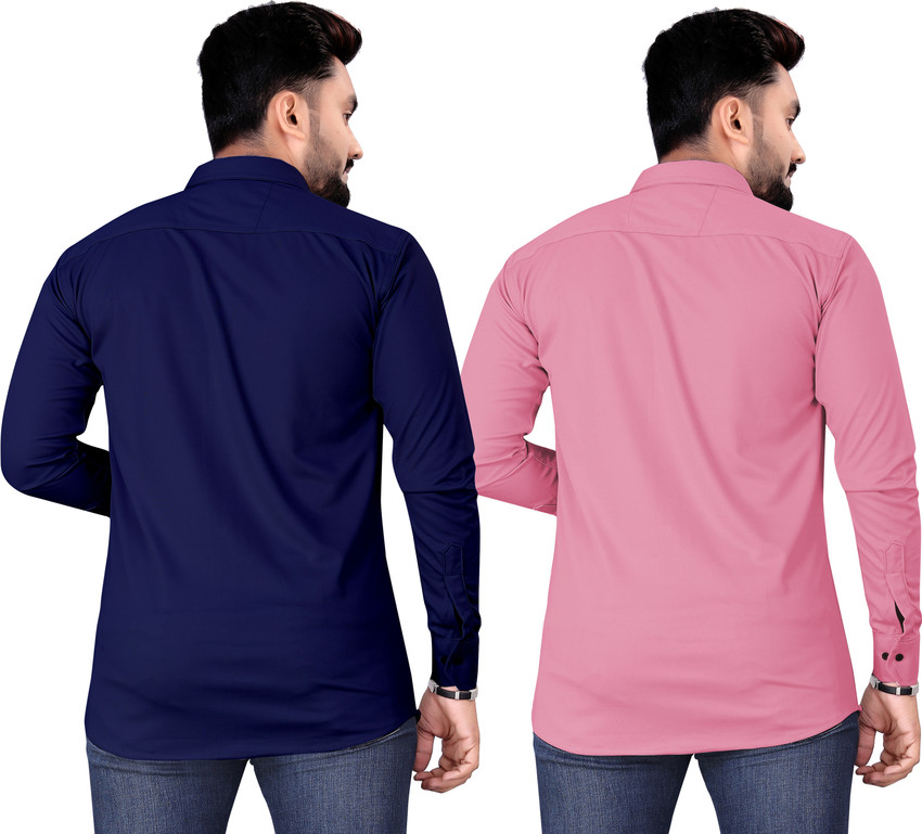 Pink shirt and blue jeans new arrivals combination