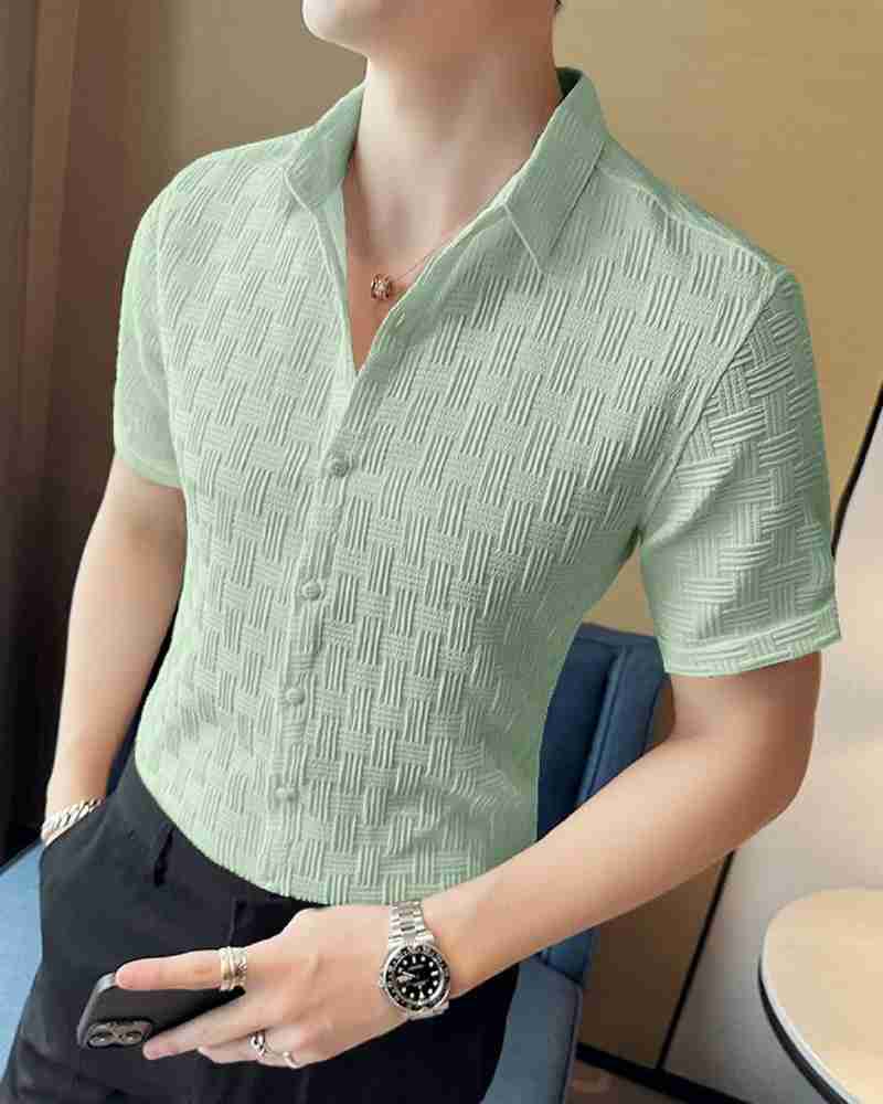 VS Fashion Men Striped Casual Green Shirt Buy VS Fashion Men