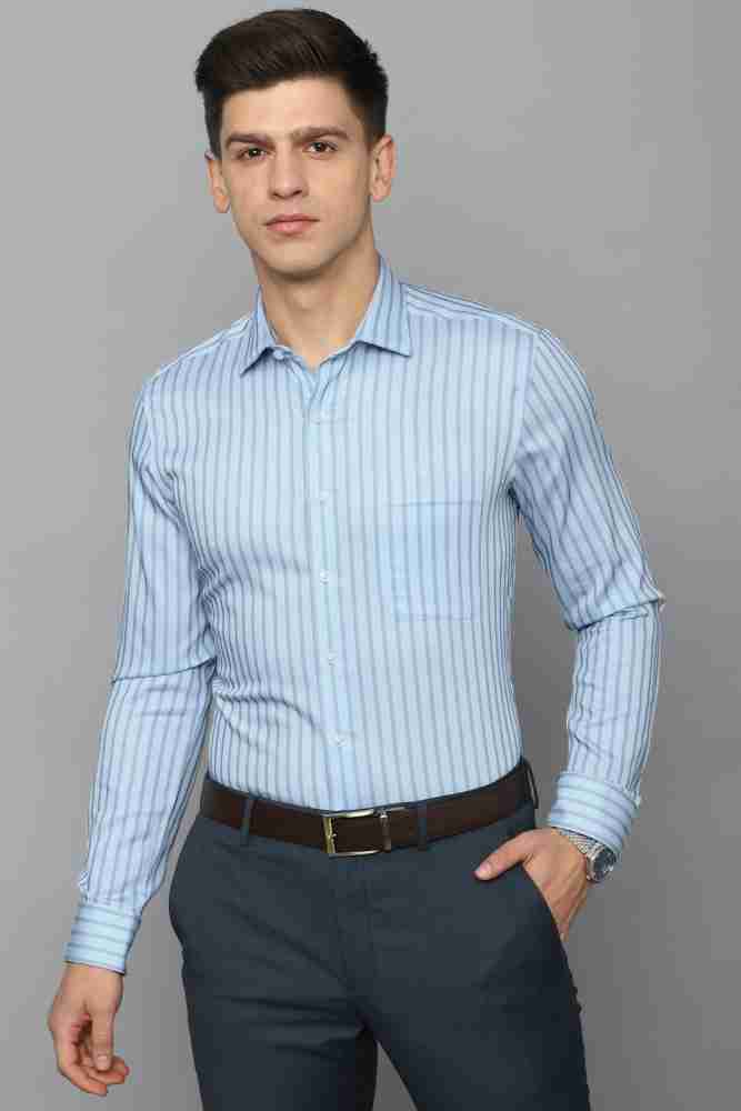 Louis Philippe Men's Striped Slim fit Formal Shirt (LPSFMSLB954026_Blue 44)  : : Clothing & Accessories