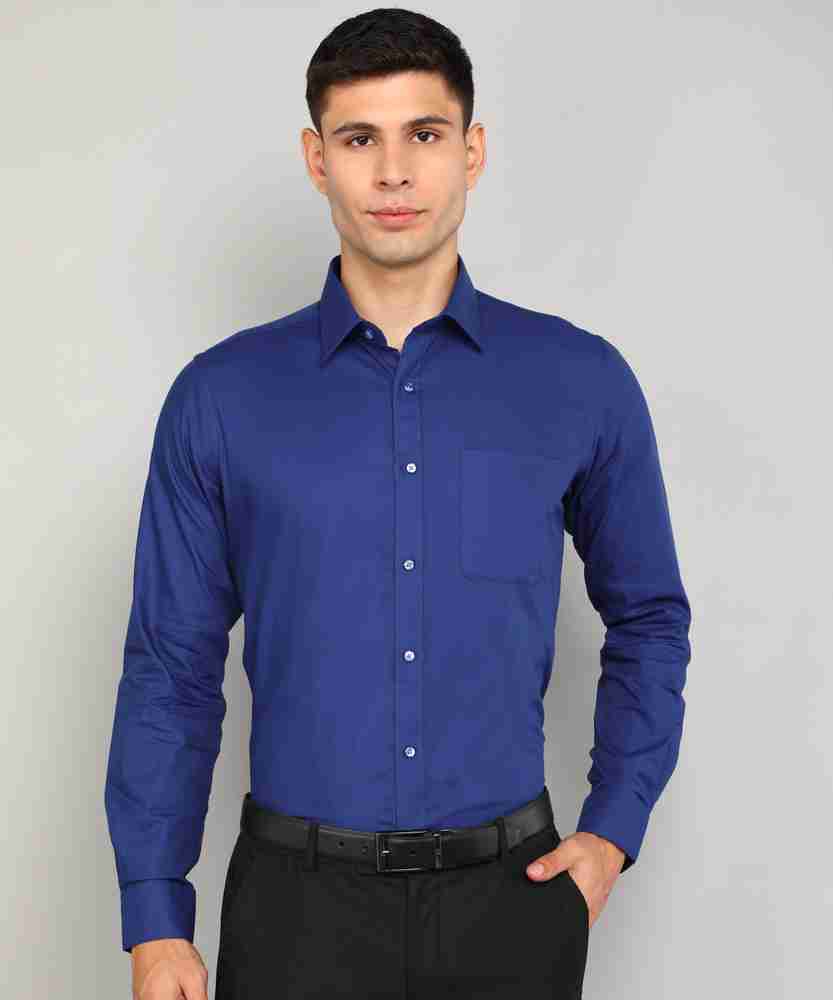 Raymond Men Solid Formal Dark Blue Shirt Buy Raymond Men Solid