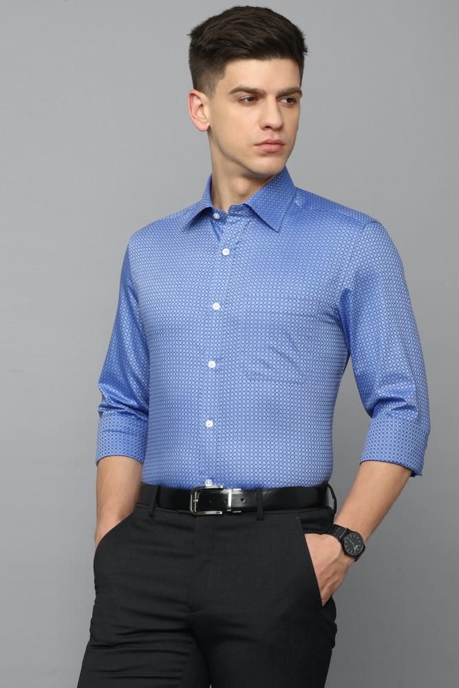 Buy Louis Philippe Men's Checkered Regular fit Formal Shirt  (LPSFMCLPS82082_Navy 39) at
