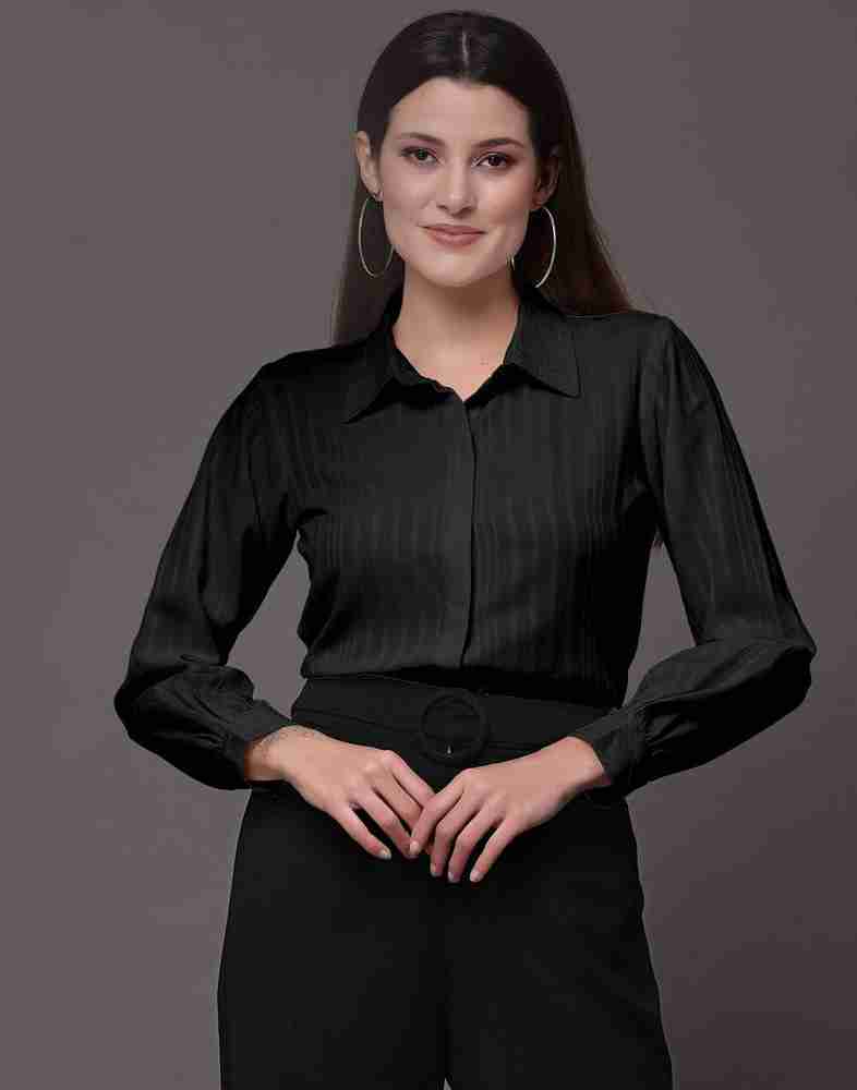 Black formal shirt womens discount