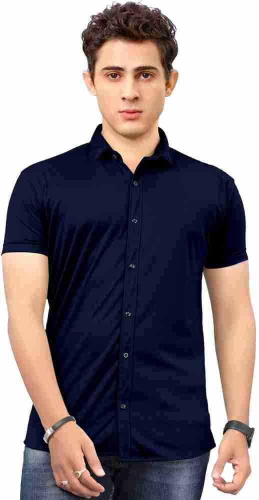 dark blue half sleeve shirt