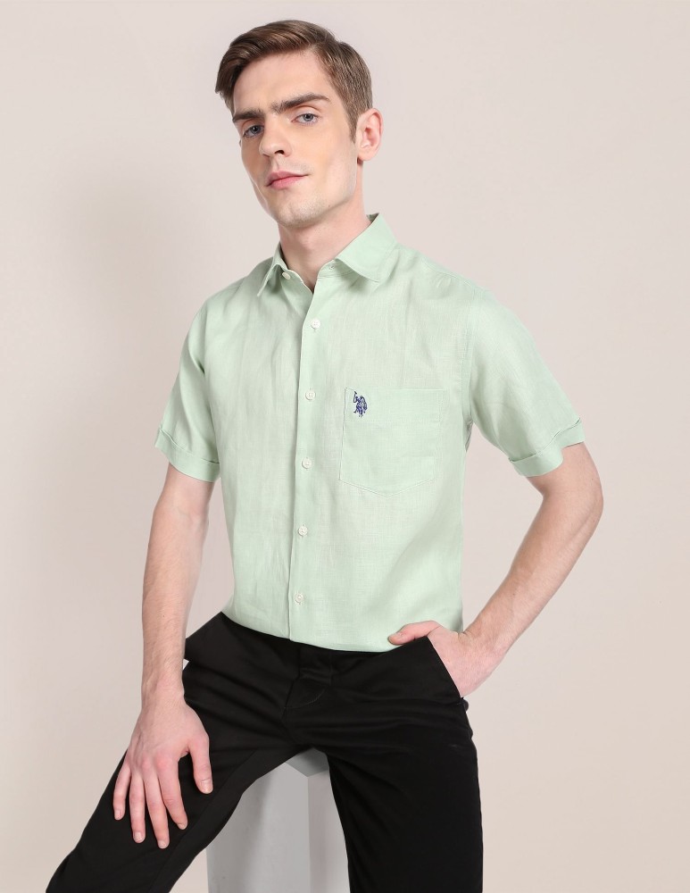 U.S. POLO ASSN. Men Self Design Formal Green Shirt Buy U.S. POLO ASSN. Men Self Design Formal Green Shirt Online at Best Prices in India Flipkart