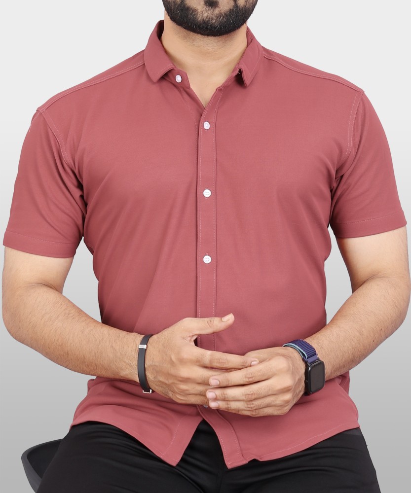 VeBNoR Men Solid Casual Pink Shirt - Buy VeBNoR Men Solid Casual Pink Shirt  Online at Best Prices in India