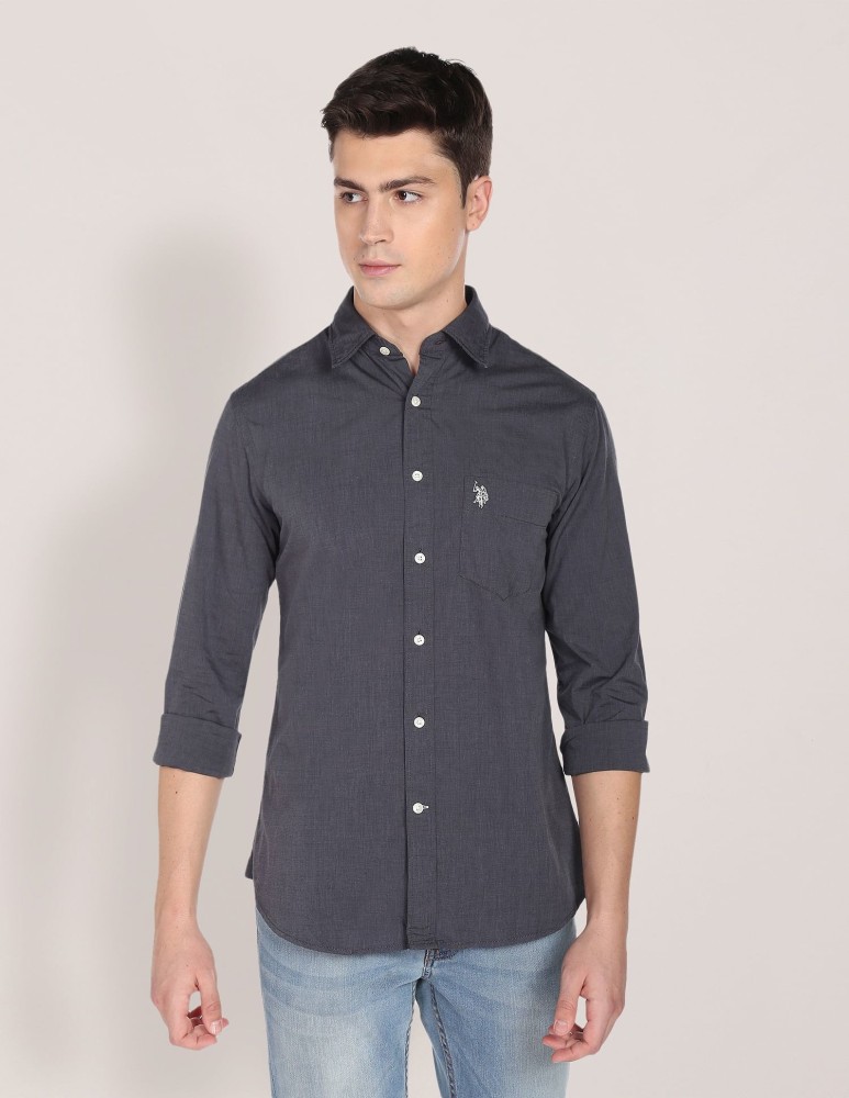 Dark grey sales casual shirt