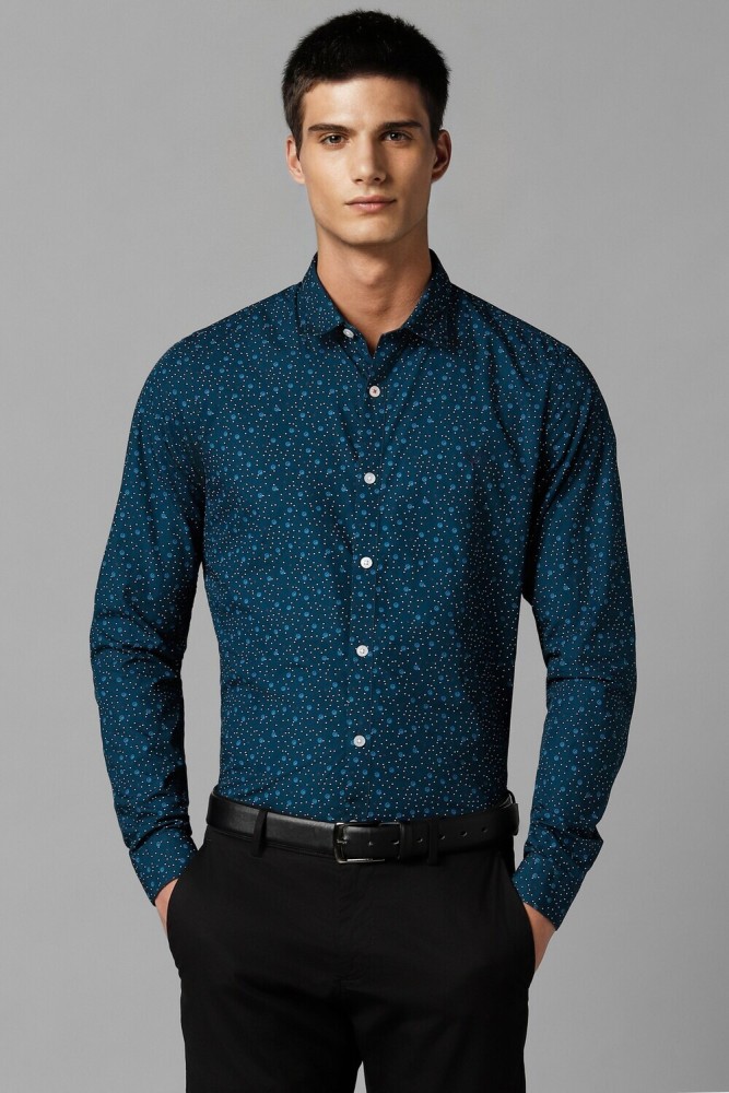 Allen Solly Men Printed Casual Blue Shirt - Buy Allen Solly Men