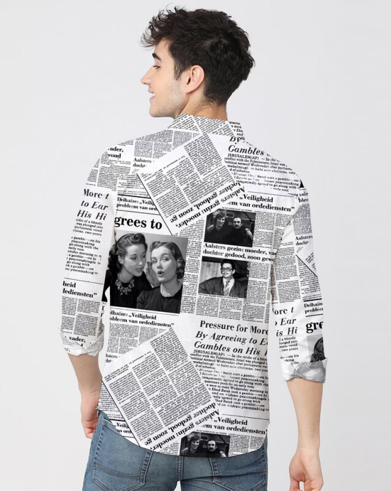 newspaper printed shirt flipkart