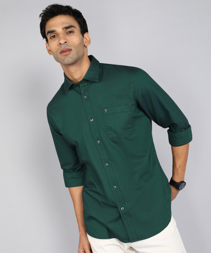 VAN HEUSEN Men Printed Casual Dark Green Shirt Buy VAN HEUSEN