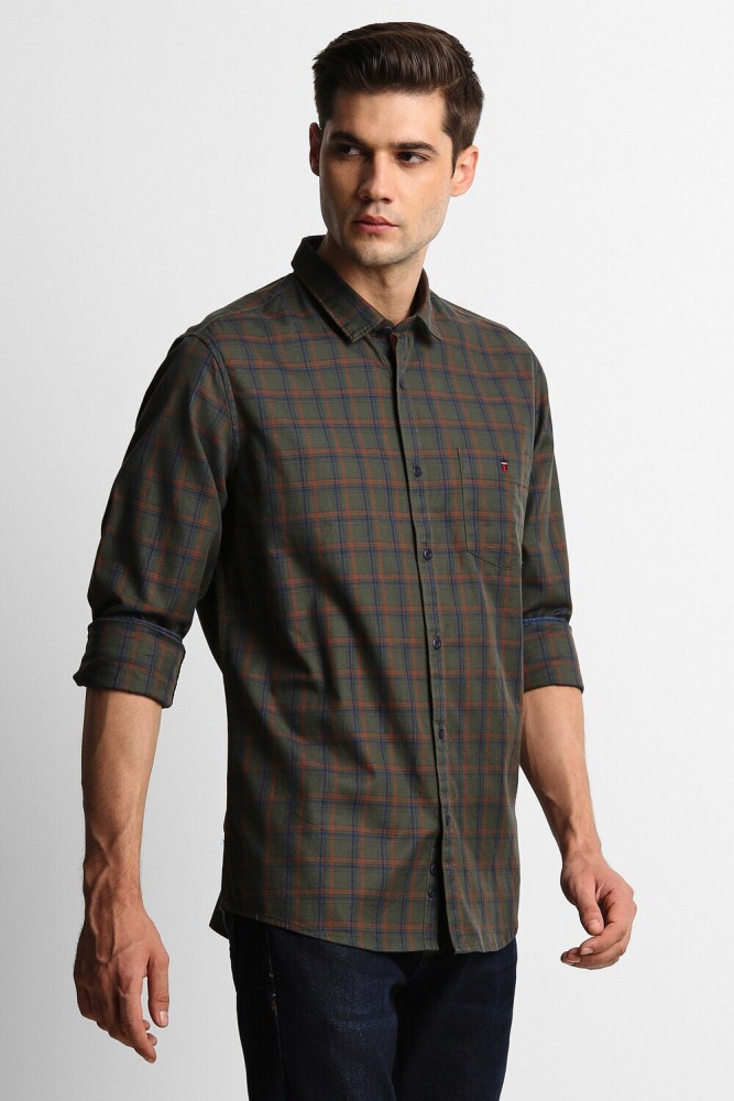 LOUIS PHILIPPE Men Checkered Formal Green Shirt - Buy LOUIS PHILIPPE Men  Checkered Formal Green Shirt Online at Best Prices in India