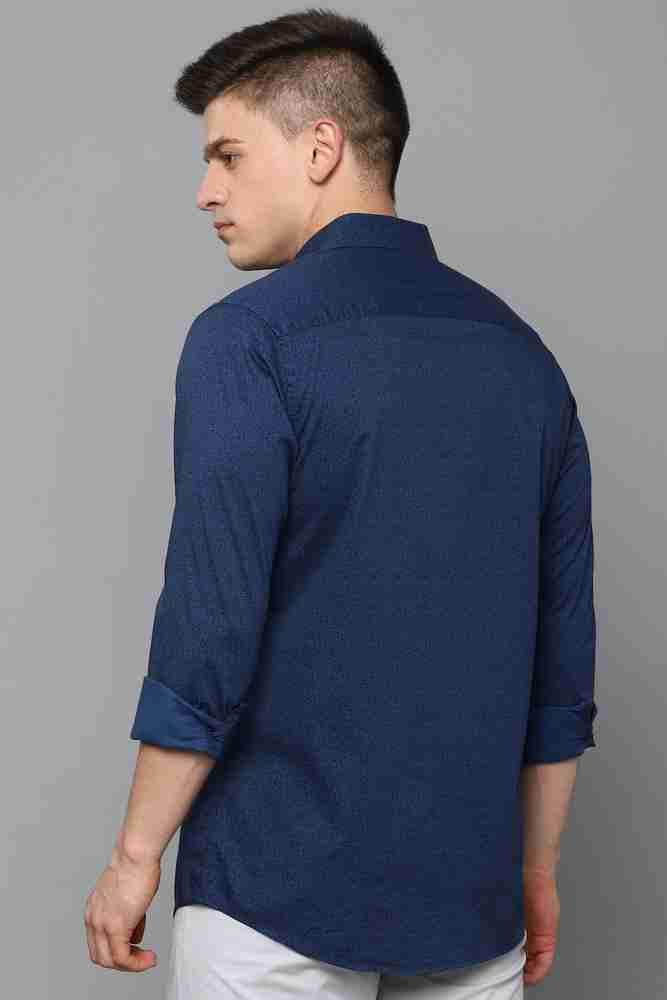 Allen Solly Men Printed Casual Dark Blue Shirt Buy Allen Solly