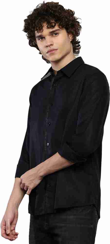 Calvin Klein Jeans Men Solid Casual Black Shirt - Buy Calvin Klein Jeans  Men Solid Casual Black Shirt Online at Best Prices in India