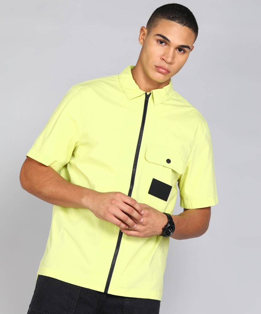 Calvin Klein Jeans Men Solid Casual Yellow Shirt Buy Calvin Klein Jeans Men Solid Casual Yellow Shirt Online at Best Prices in India Flipkart