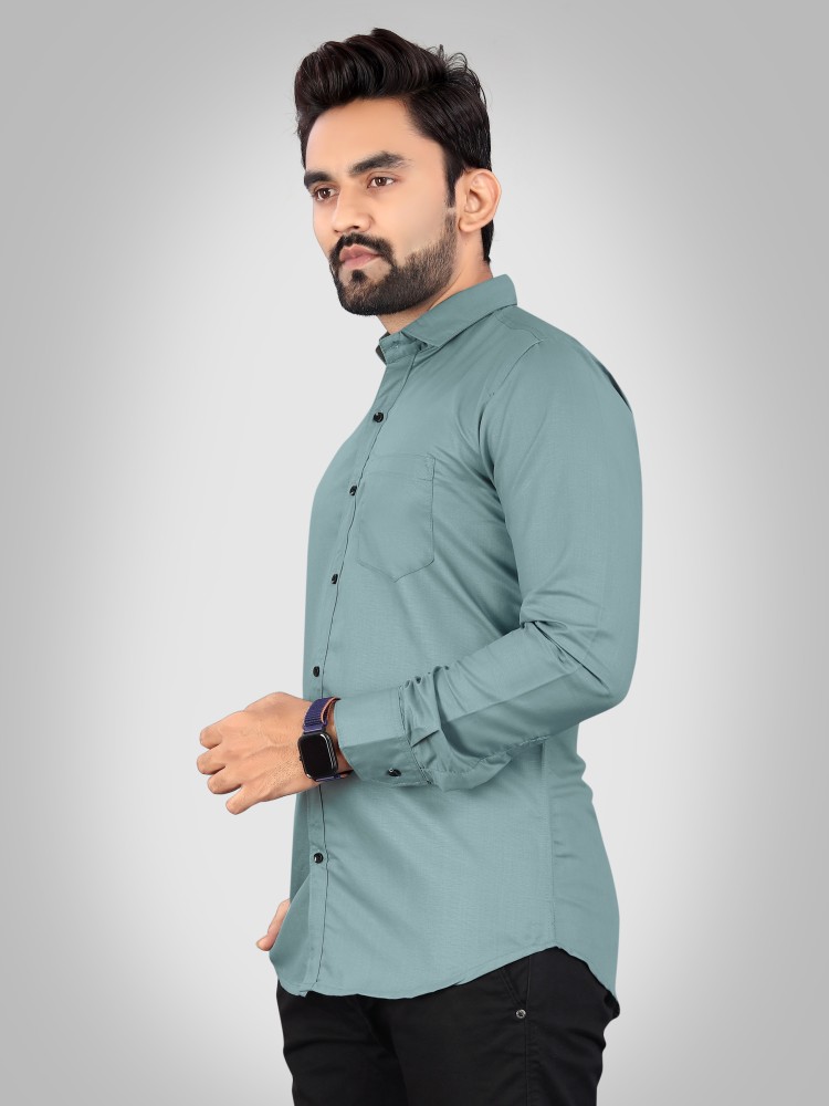 NIVICK Men Solid Casual Green Shirt - Buy NIVICK Men Solid Casual