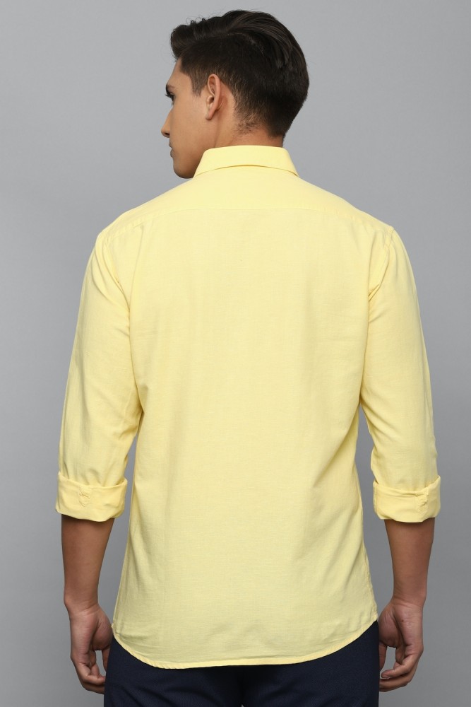 Buy LOUIS PHILIPPE SPORTS Yellow Solid Polyester Cotton Slim Fit