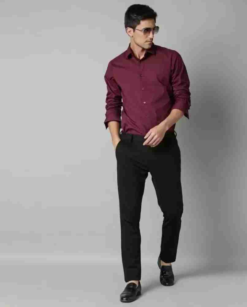 Black jeans maroon sales shirt