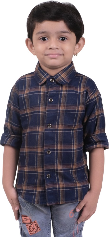 JusCubs Boys Checkered Casual Multicolor Shirt - Buy JusCubs Boys