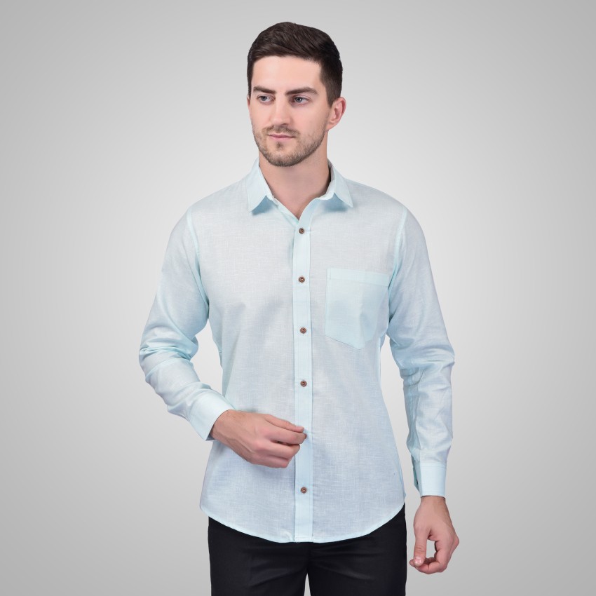 METRONAUT Men Solid Casual Light Blue Shirt - Buy METRONAUT Men