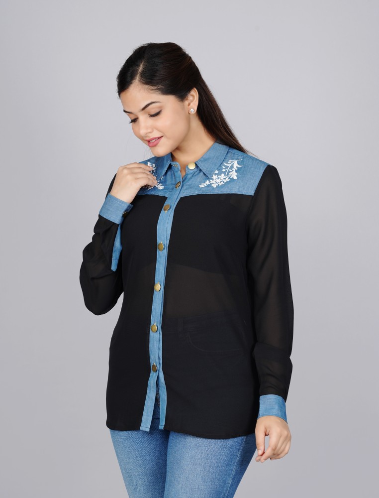 HILO Design Comfort Embellished Detail Cotton Casual Shirt (41) by Myntra