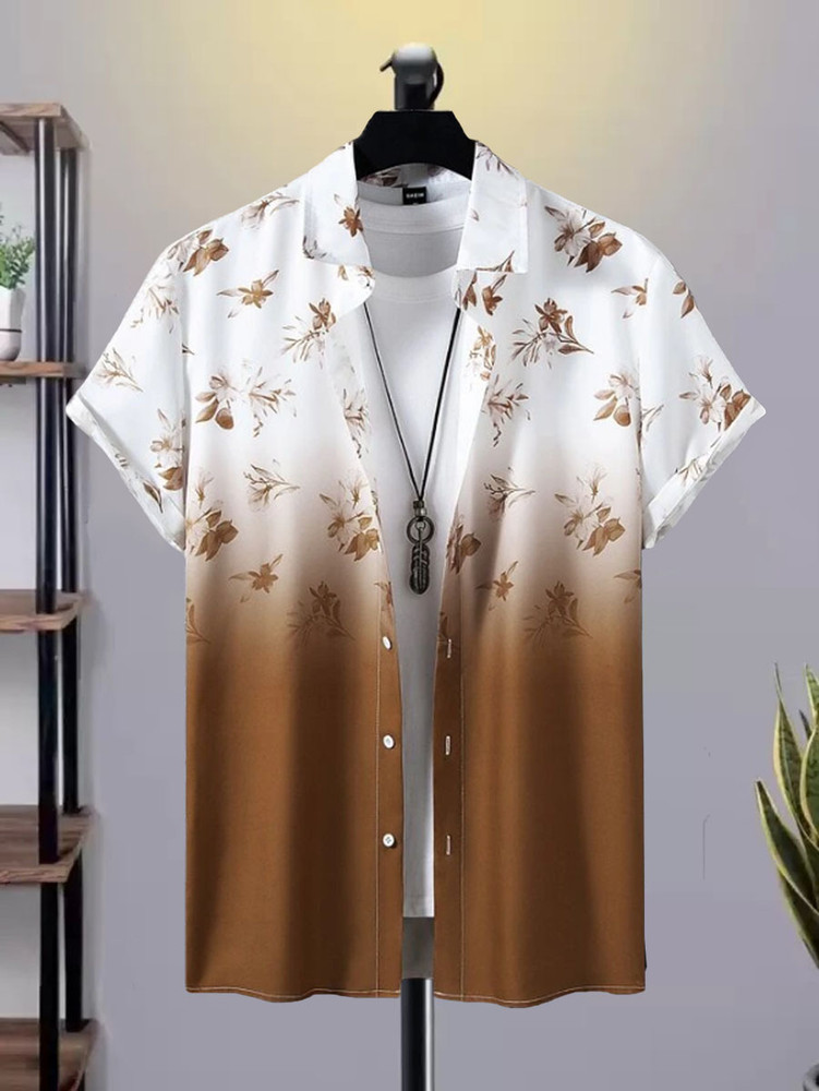 Flower printed discount half shirt