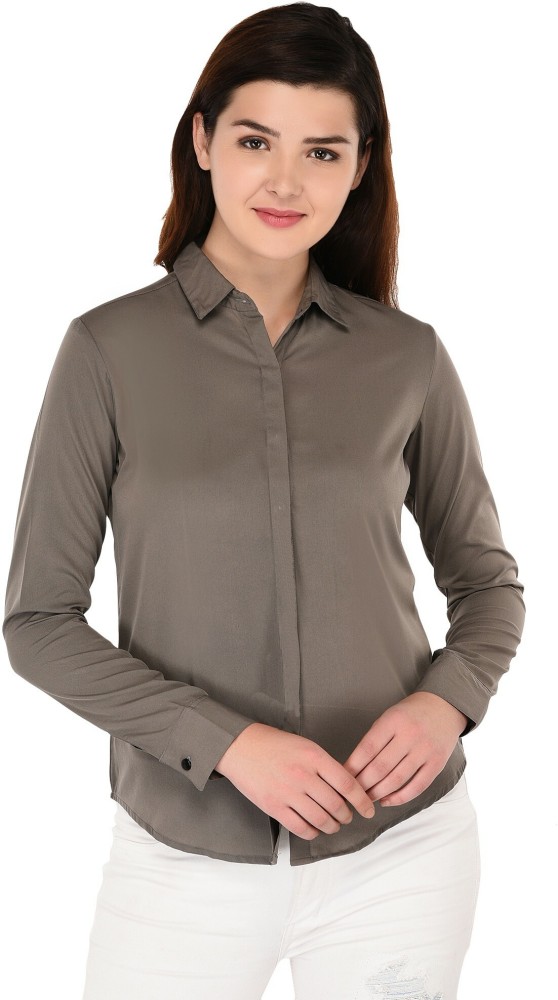 Buy LIZARAY Women's Maroon Color Full Sleeve Casual Shirt at