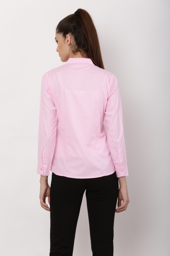 Women Cotton Pink No Boob Gape Regular Zip Fit Front Closer Formal Shirt at  Rs 1199/piece, Ladies Formal Shirts in Mumbai