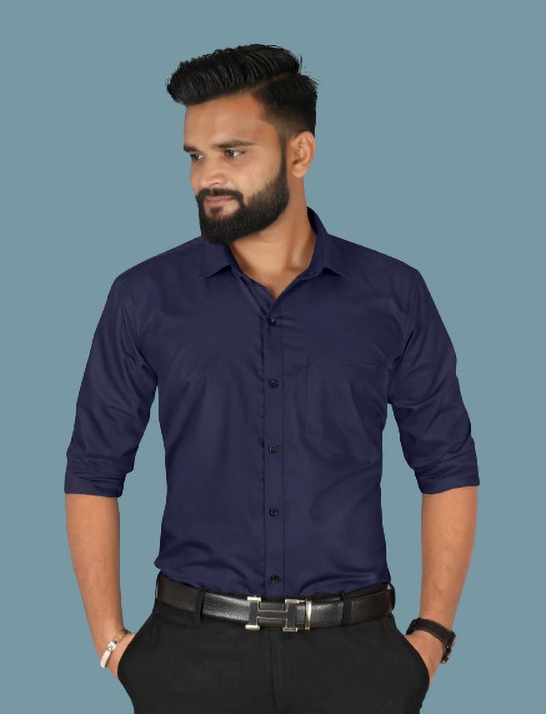 Navy blue formal sales shirt