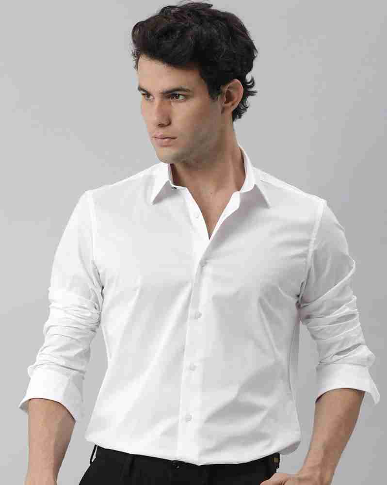 FUBAR Men Solid Formal White Shirt - Buy FUBAR Men Solid Formal