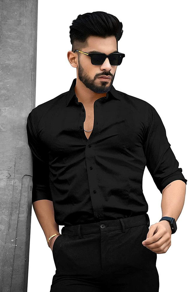 DK FASHION Men Solid Formal Black Shirt - Buy DK FASHION Men Solid Formal Black  Shirt Online at Best Prices in India | Flipkart.com