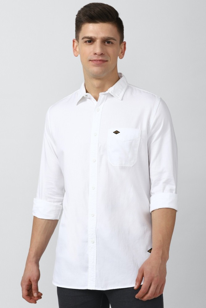 VAN HEUSEN Men Solid Casual White Shirt - Buy VAN HEUSEN Men Solid