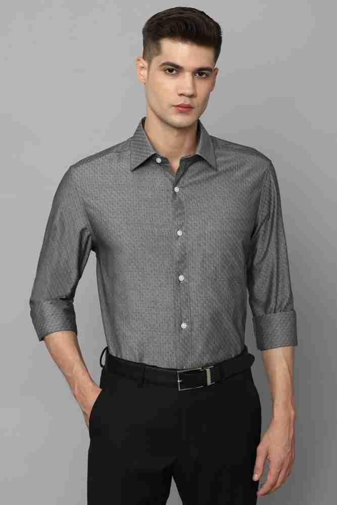 Buy Louis Philippe Men Grey Slim Fit Self Design Formal Shirt