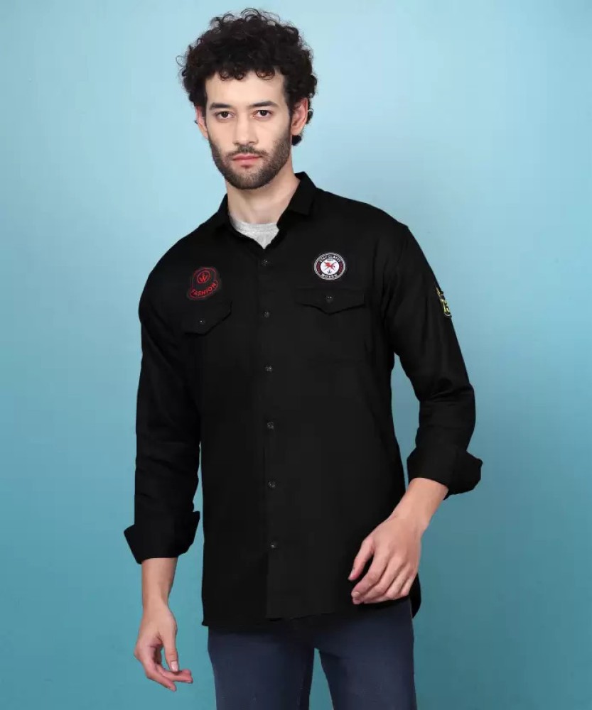 oquent Men Dyed/Ombre, Embellished Casual White Shirt - Buy oquent Men  Dyed/Ombre, Embellished Casual White Shirt Online at Best Prices in India