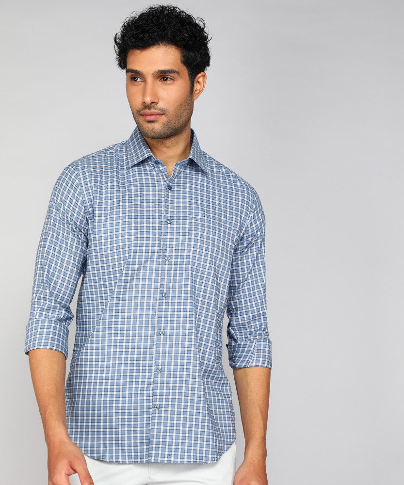 VAN HEUSEN Men Checkered Casual Grey Shirt - Buy VAN HEUSEN Men Checkered  Casual Grey Shirt Online at Best Prices in India