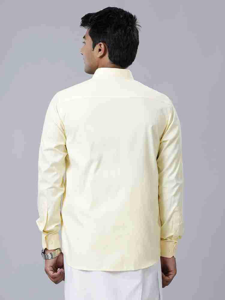 Ramraj Cotton Men Solid Casual Cream Shirt - Buy Ramraj Cotton Men Solid  Casual Cream Shirt Online at Best Prices in India