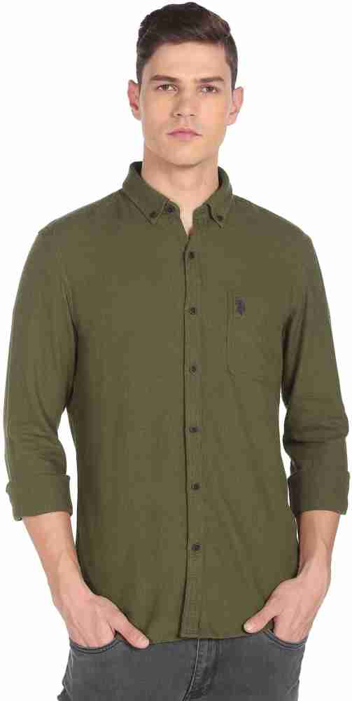 Us polo olive green hot sale shirt