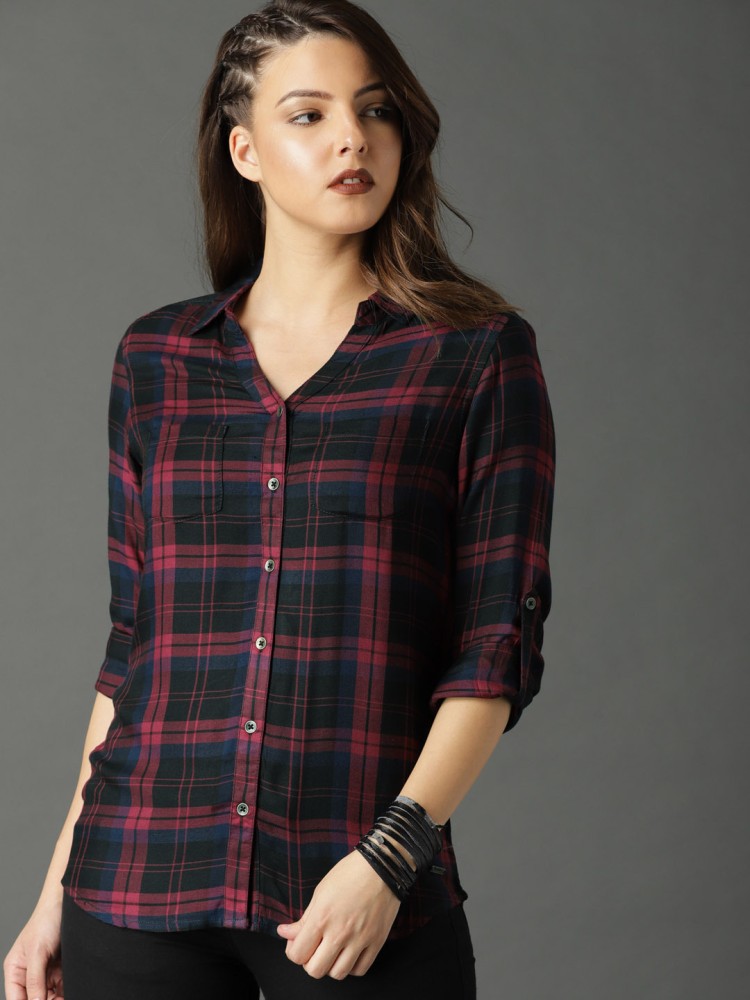 Roadster women's checkered casual shirt shops