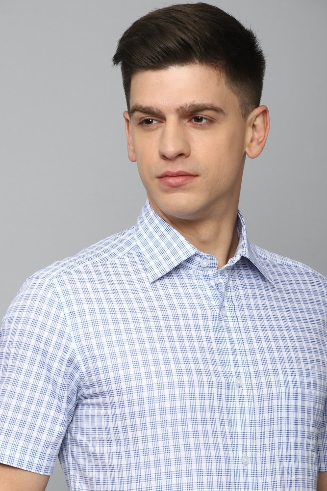 LOUIS PHILIPPE Men Checkered Formal Blue Shirt - Buy LOUIS